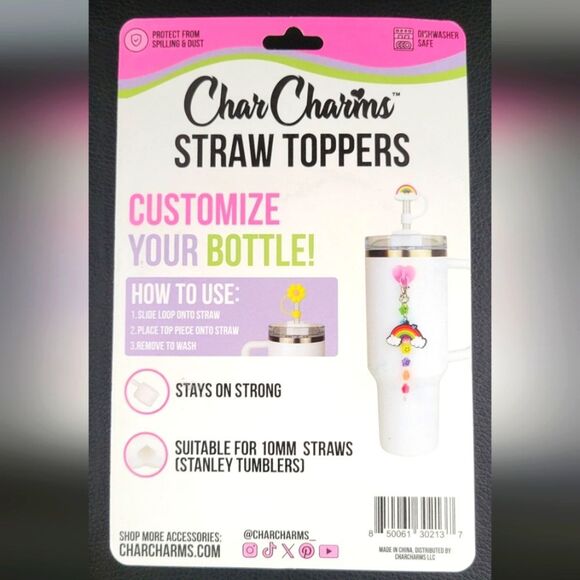 CharCharms 3 Separate 4pk Straw Topper Set - Picture 2 of 9